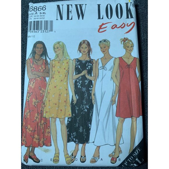New Look Misses Dress Sewing Pattern sz 10-24 6866 - uncut - Picture 4 of 4